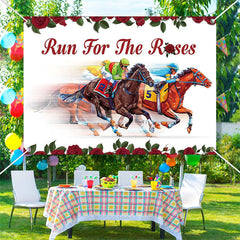 Aperturee - Run For Roses Horse White Kentucky Derby Backdrop