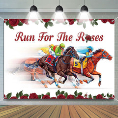 Aperturee - Run For Roses Horse White Kentucky Derby Backdrop