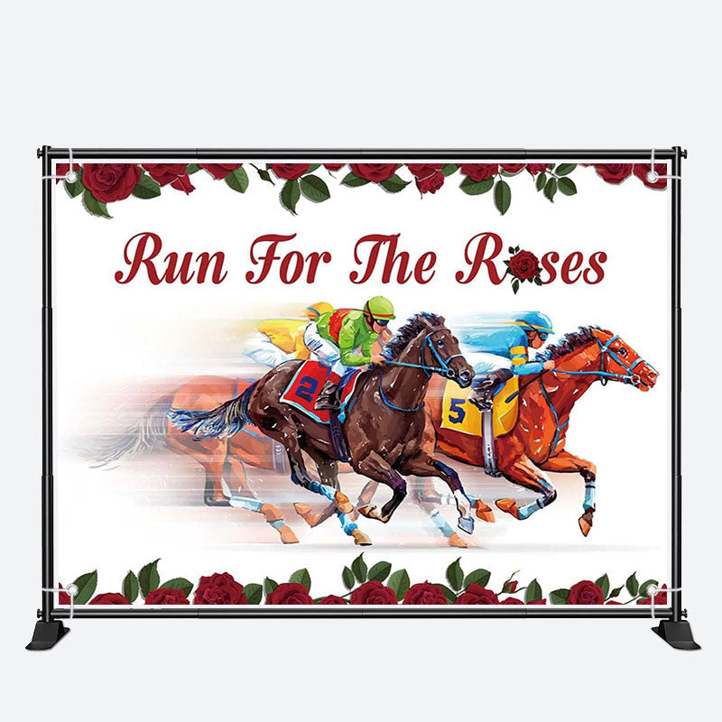 Aperturee - Run For Roses Horse White Kentucky Derby Backdrop