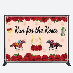 Aperturee - Run For Roses Horses Red Pink Kentucky Derby Backdrop