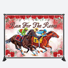 Aperturee - Run For Roses Red Horses Kentucky Derby Backdrop