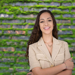 Aperturee - Rural Green Mossy Brick Wall Photoshoot Backdrop