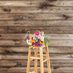 Aperturee - Rustic Brown Plank Wall Backdrop For Photography