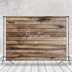 Aperturee - Rustic Brown Plank Wall Backdrop For Photography