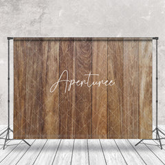 Aperturee - Rustic Rough Brown Plank Backdrop For Photography