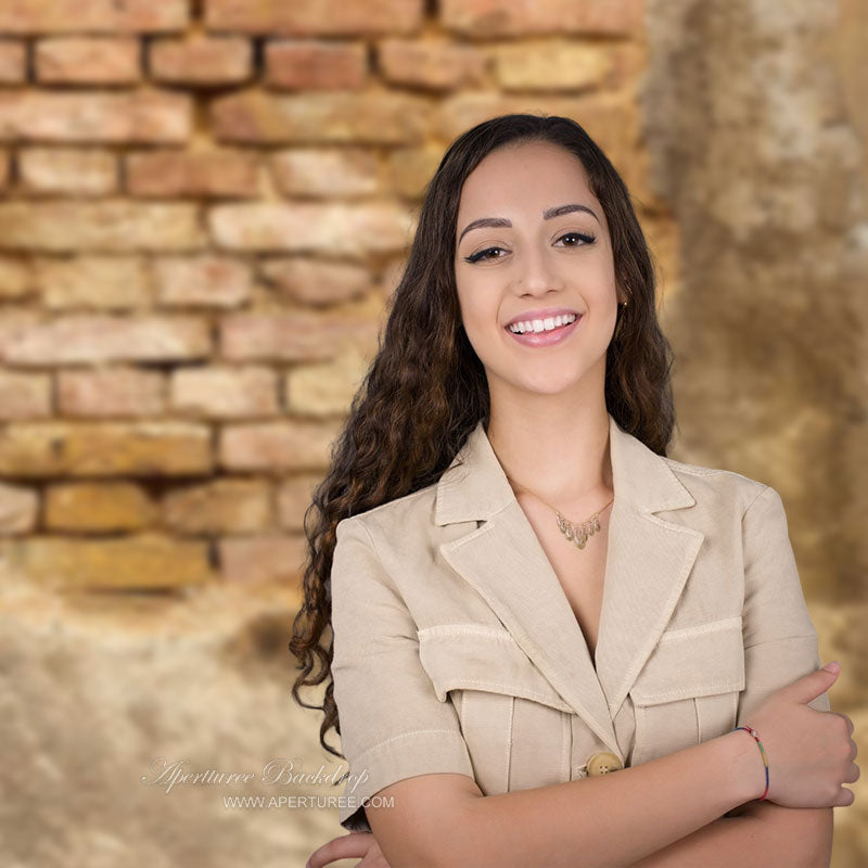 Aperturee - Rustic Shabby Brick Wall Backdrop For Photo Booth