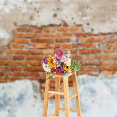 Aperturee - Rustic Weathered Red Brick Portrait Photo Backdrop