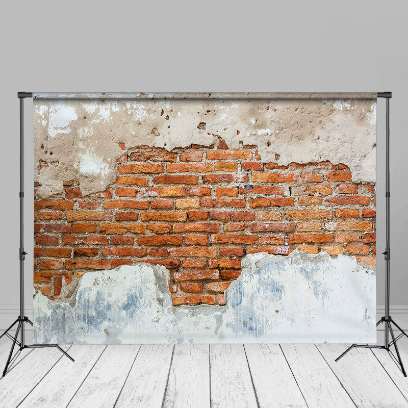 Aperturee - Rustic Weathered Red Brick Portrait Photo Backdrop