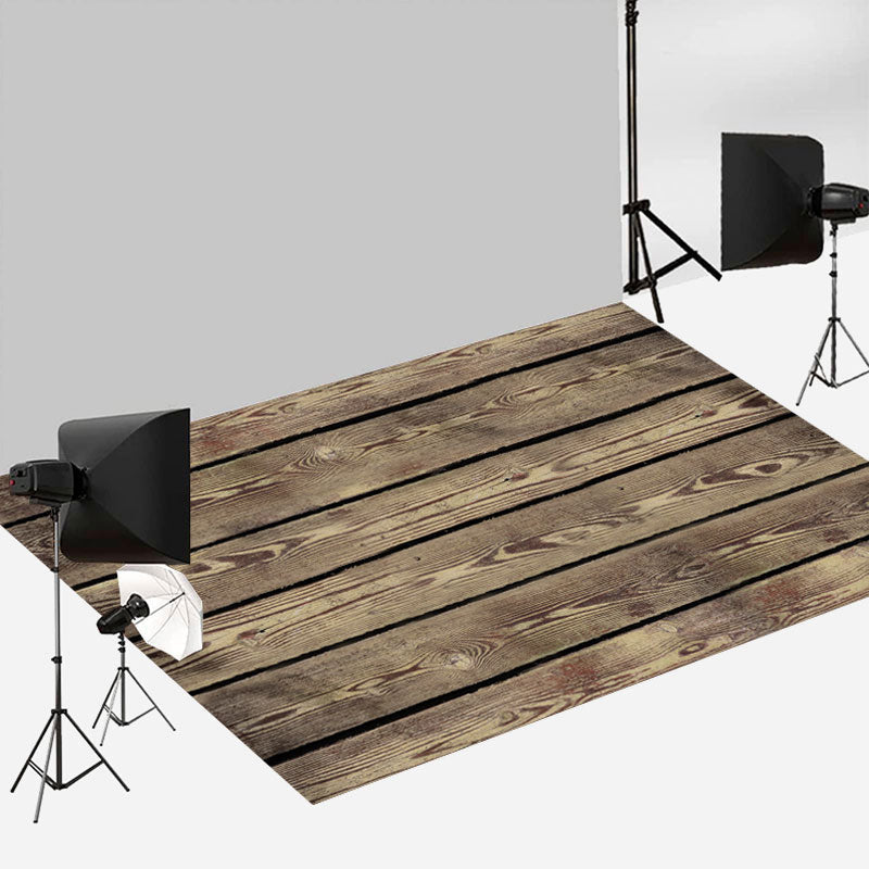 Aperturee - Rustic Wood Board Texture Photo Rubber Floor Mat