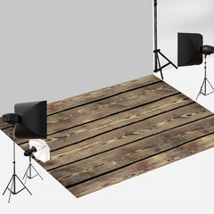 Aperturee - Rustic Wood Board Texture Photo Rubber Floor Mat