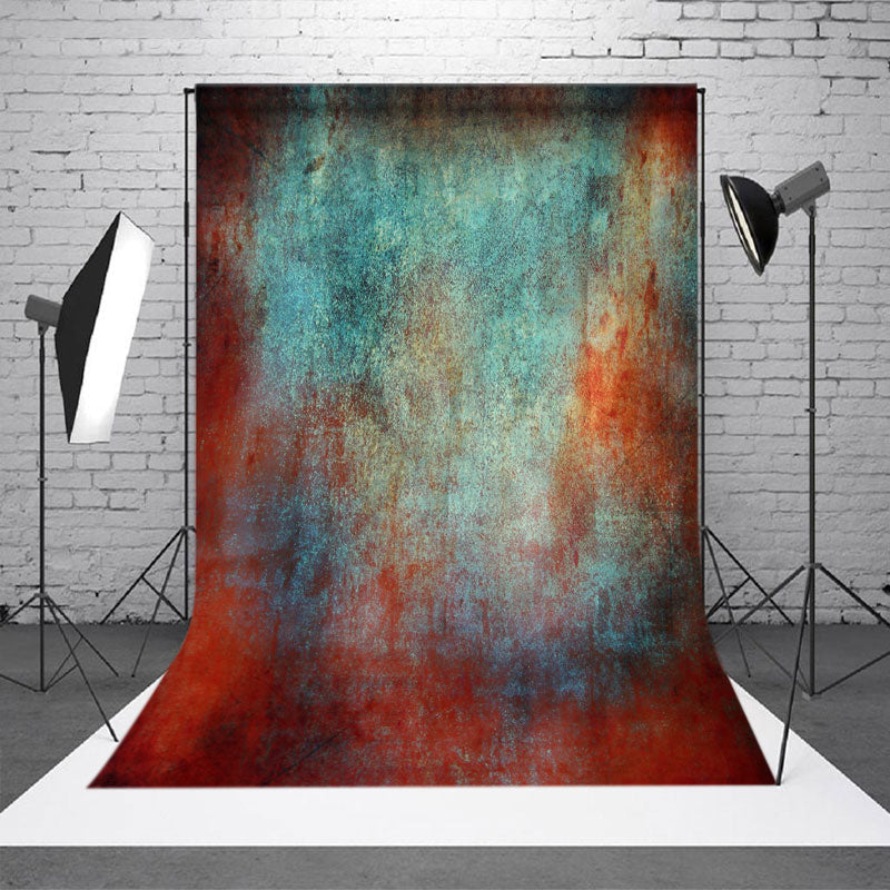 Aperturee - Rusty Mottled Red Blue Abstract Textured Backdrop