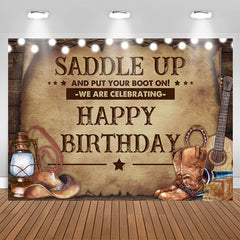 Aperturee - Saddle Up And Put Your Boot On Happy Birthday Backdrop