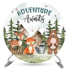 Aperturee Safari Adventure Awaits Circle Baby Shower Backdrop