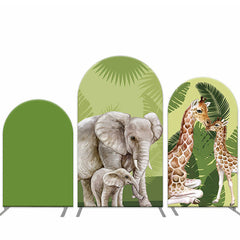 Aperturee Safari Animal Green Arch Backdrop Kit For Birthday Party