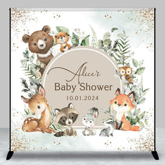 Aperturee - Safari Cute Animals Boho Custom Baby Shower Backdrop