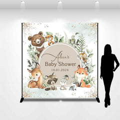 Aperturee - Safari Cute Animals Boho Custom Baby Shower Backdrop