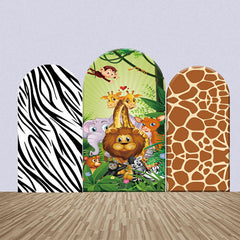 Aperturee - Safari Forest Leopard Zebra Print Arch Backdrop Kit