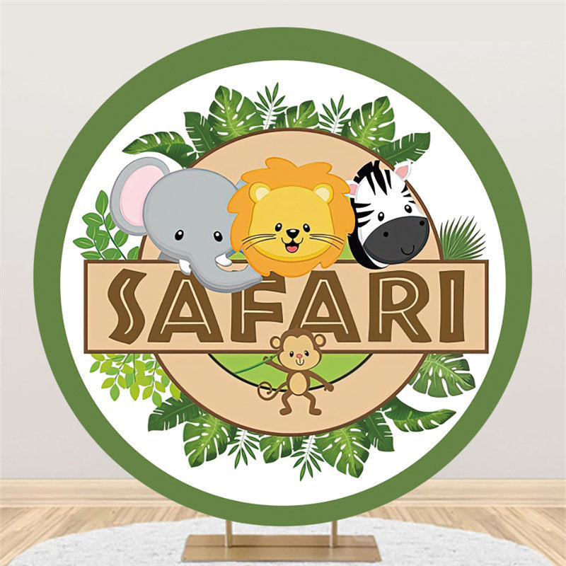 Aperturee Safari Jungle Themed Round Backdrop For Kids Party