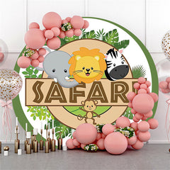 Aperturee Safari Jungle Themed Round Backdrop For Kids Party