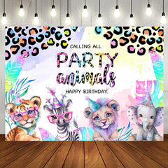 Aperturee - Safari Party Animals Leopard Print Birthday Backdrop