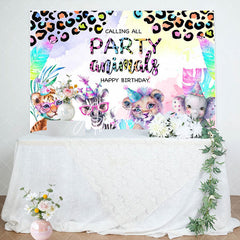 Aperturee - Safari Party Animals Leopard Print Birthday Backdrop