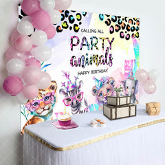 Aperturee - Safari Party Animals Leopard Print Birthday Backdrop