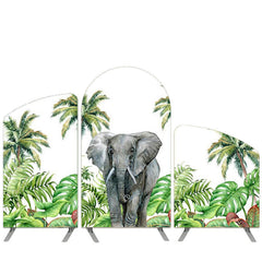 Aperturee Safari Theme Elephant Forest Arch Backdrop Kit