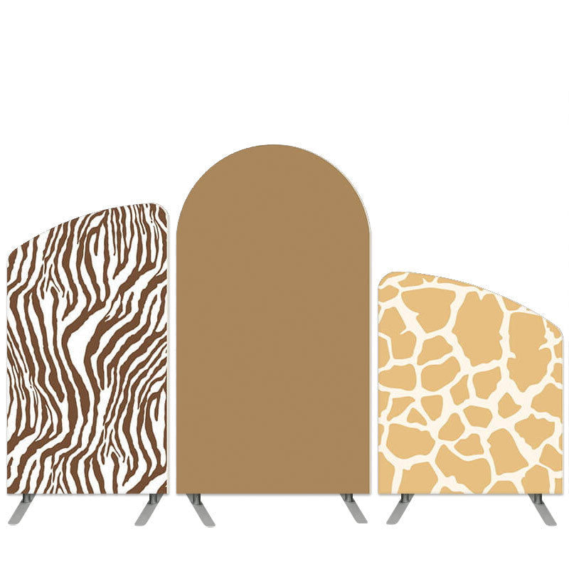 Aperturee Safari Wild Theme Light Brown Pattern Arch Backdrop Kit