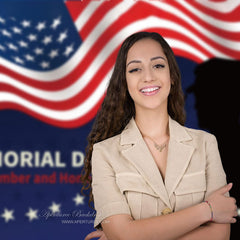 Aperturee - Salute Soldier USA Flag Happy Memorial Day Backdrop