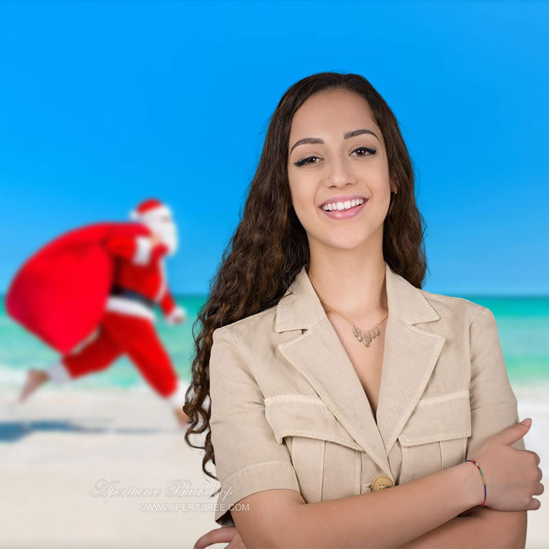 Aperturee - Santa Beach Xmas In July Backdrop For Home Decor