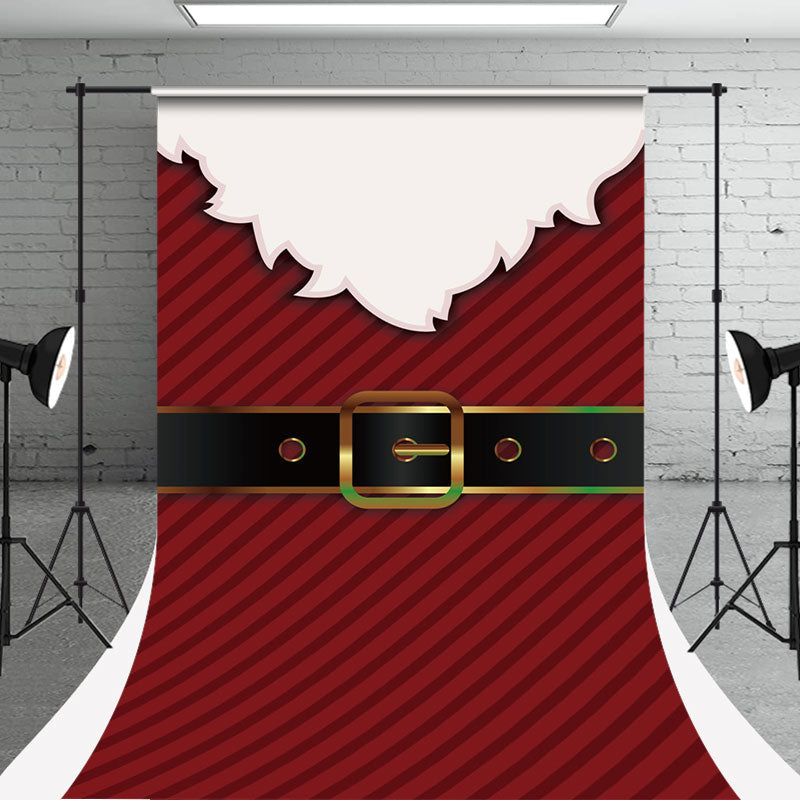 Aperturee - Santa Belt Stripe Christmas Photo Sweep Backdrop