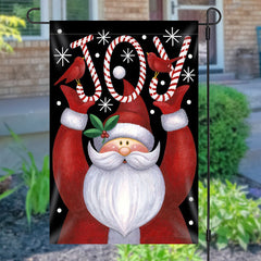 Aperturee - Santa Claus Joy Candy Cane Christmas Garden Flag