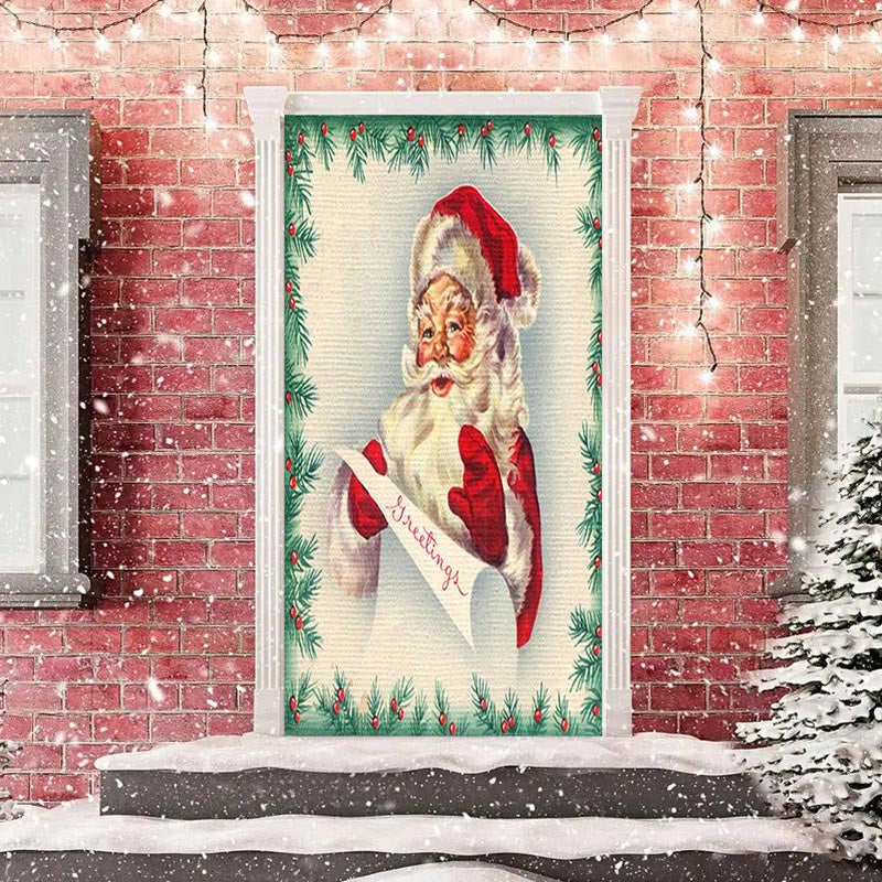 Aperturee - Santa Claus Plant Edge Door Cover For Christmas