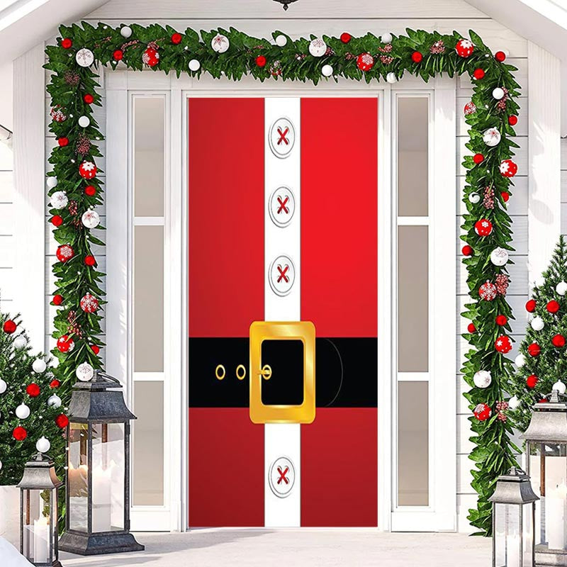 Aperturee - Santa Claus Red Clothes Door Cover For Christmas