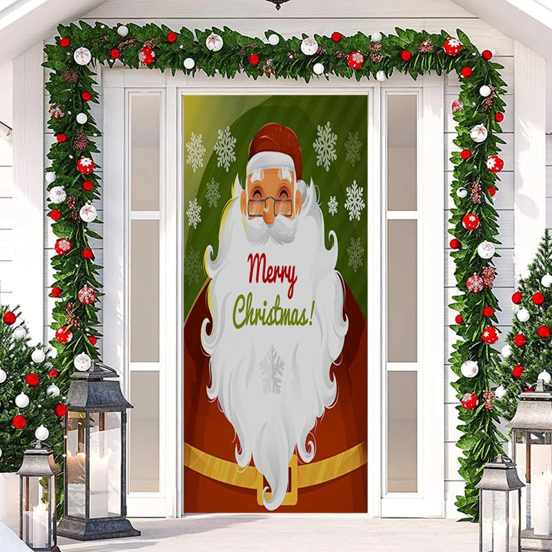 Aperturee - Santa Claus Snowflake Merry Christmas Door Cover