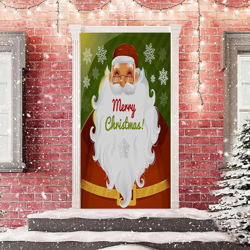 Aperturee - Santa Claus Snowflake Merry Christmas Door Cover