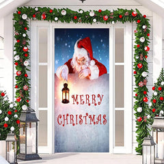 Aperturee - Santa Claus Snowy Lamp Marry Christmas Door Cover