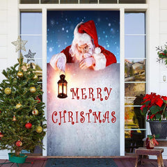 Aperturee - Santa Claus Snowy Lamp Marry Christmas Door Cover