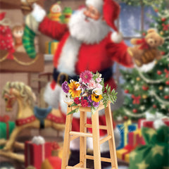 Aperturee - Santa Dollhouse Gifts Photography Christmas Backdrop