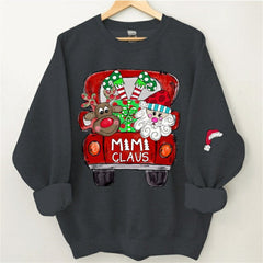 Aperturee - Santa Elk Truck Mom Kids Custom Christmas Sweatshirt