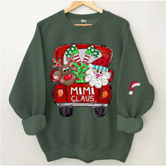 Aperturee - Santa Elk Truck Mom Kids Custom Christmas Sweatshirt