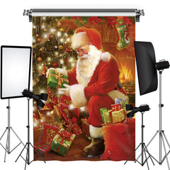 Aperturee - Santa Gifts Xmas Tree Photoshoot Christmas Backdrop