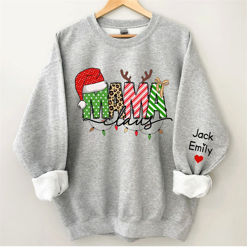 Aperturee - Santa Hat Mama Daughter Custom Christmas Sweatshirt