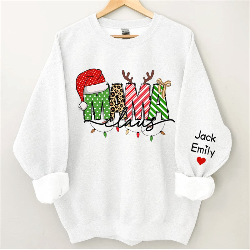 Aperturee - Santa Hat Mama Daughter Custom Christmas Sweatshirt