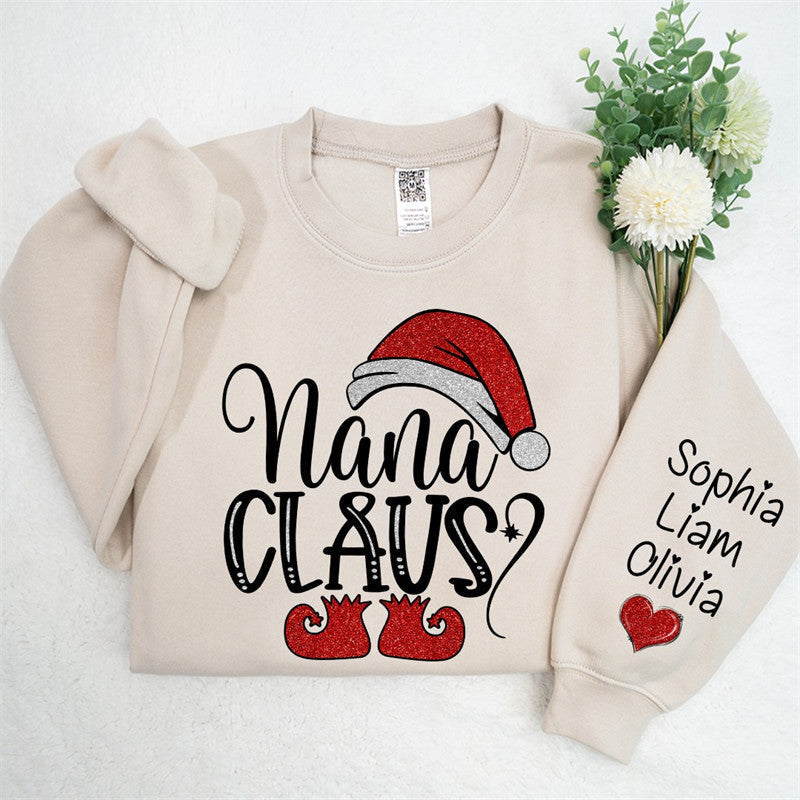 Aperturee - Santa Hat Shoes Nana Kids Custom Christmas Sweatshirt