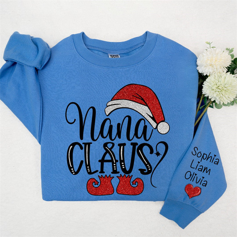 Aperturee - Santa Hat Shoes Nana Kids Custom Christmas Sweatshirt