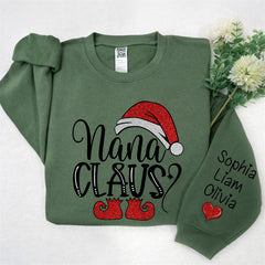 Aperturee - Santa Hat Shoes Nana Kids Custom Christmas Sweatshirt