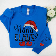 Aperturee - Santa Hat Shoes Nana Kids Custom Christmas Sweatshirt