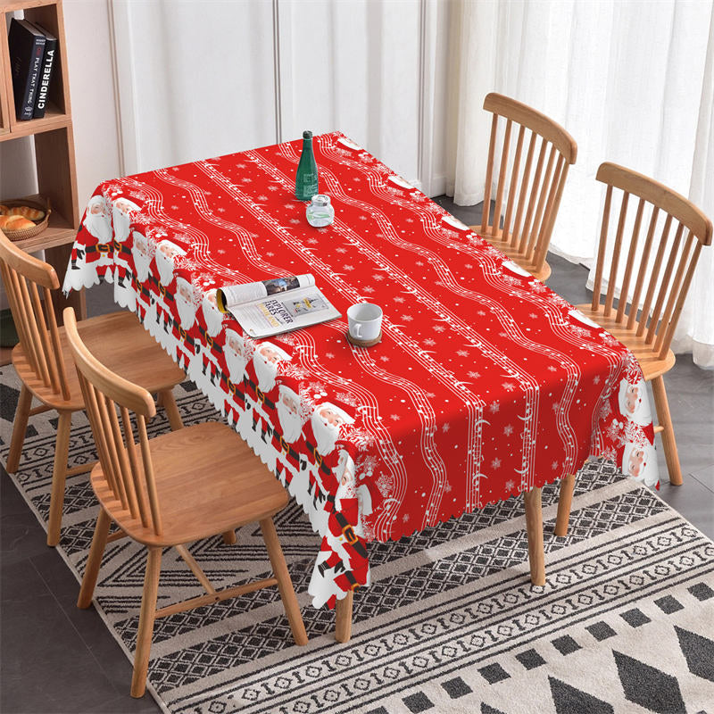 Aperturee - Santas Music Score Christmas Pattern Tablecloth