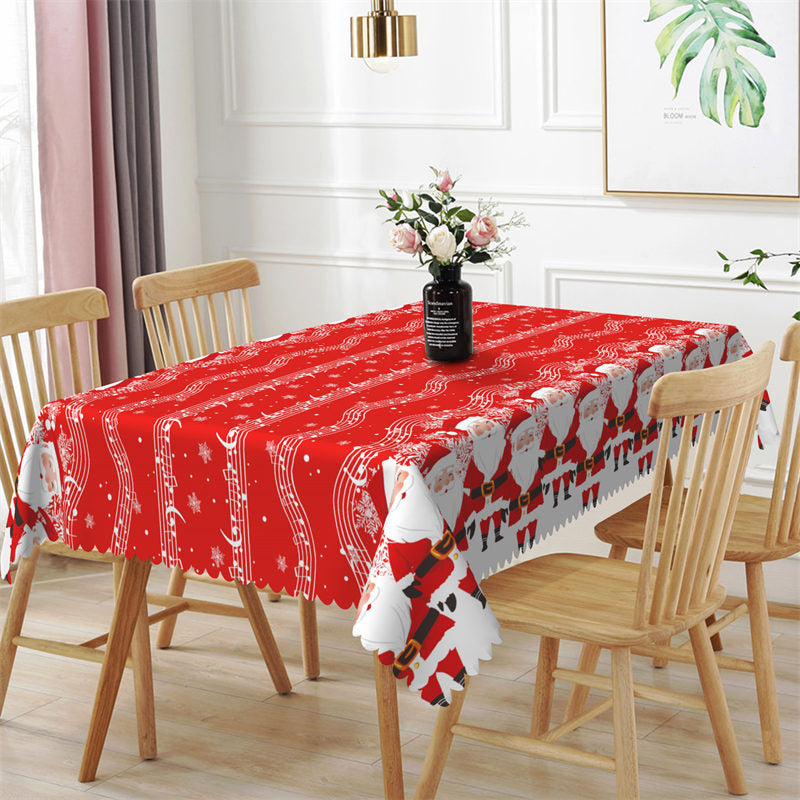 Aperturee - Santas Music Score Christmas Pattern Tablecloth